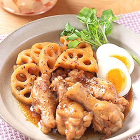 鶏とれんこんのリンゴビネガー煮